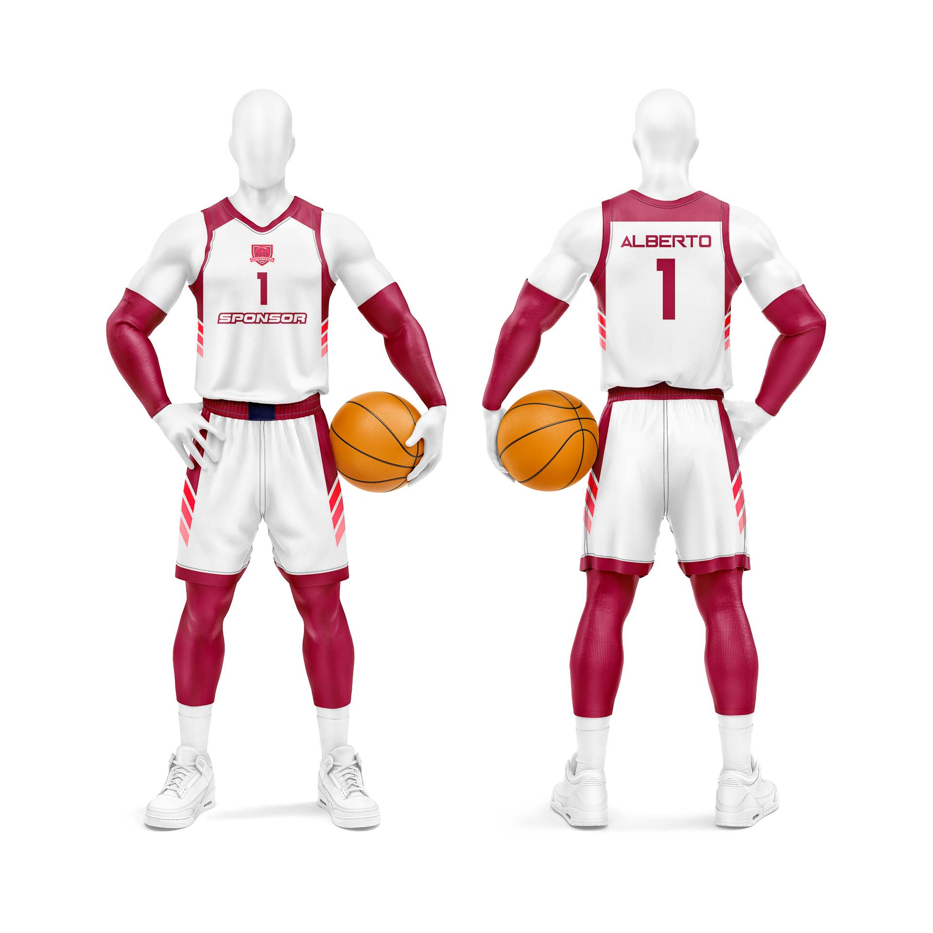Baloncesto Camiseta Personalizada Blanca