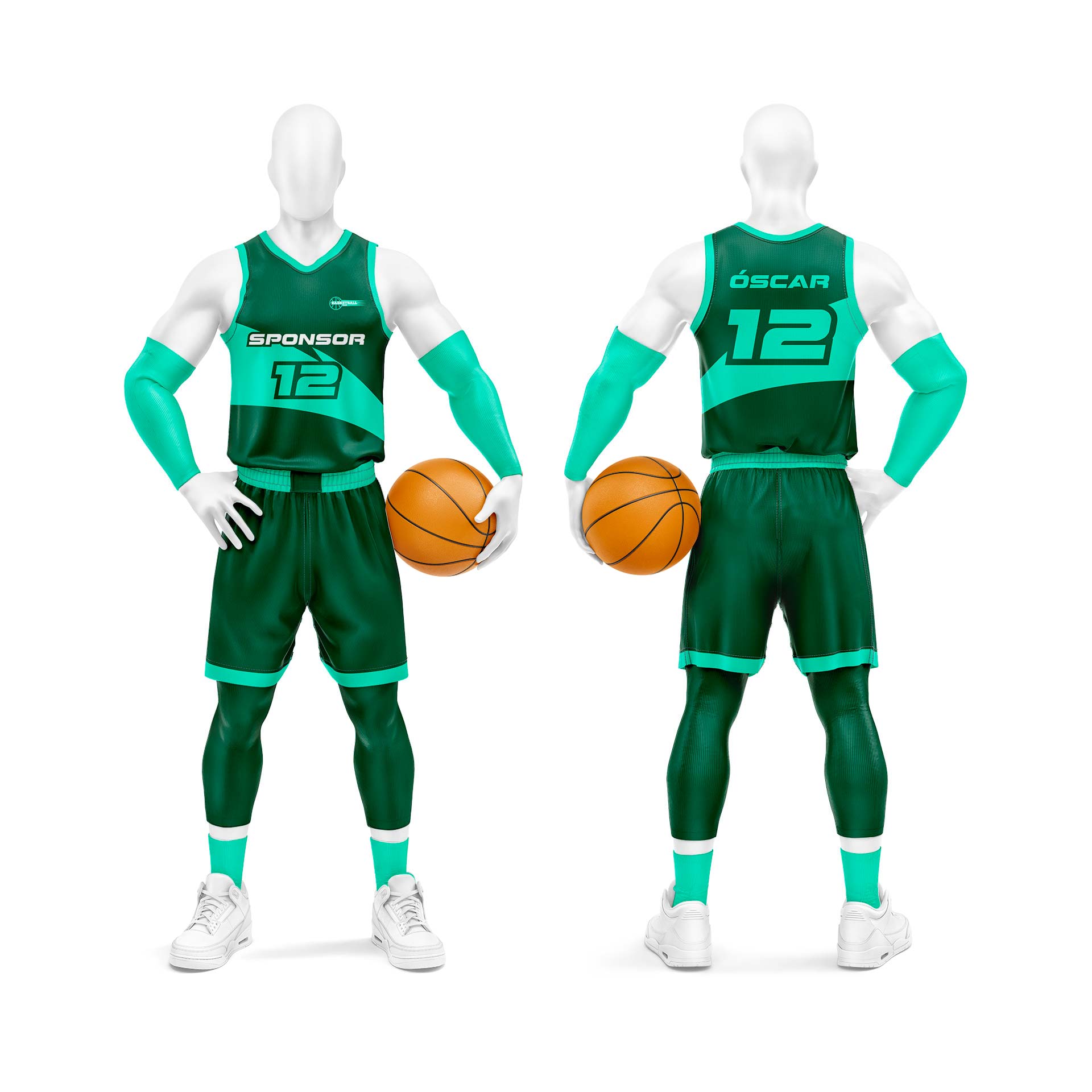 Baloncesto Camiseta Personalizada Verde