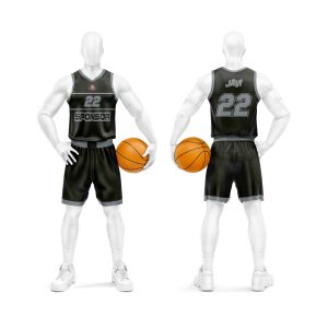 Baloncesto Camiseta Personalizada Negro y Gris