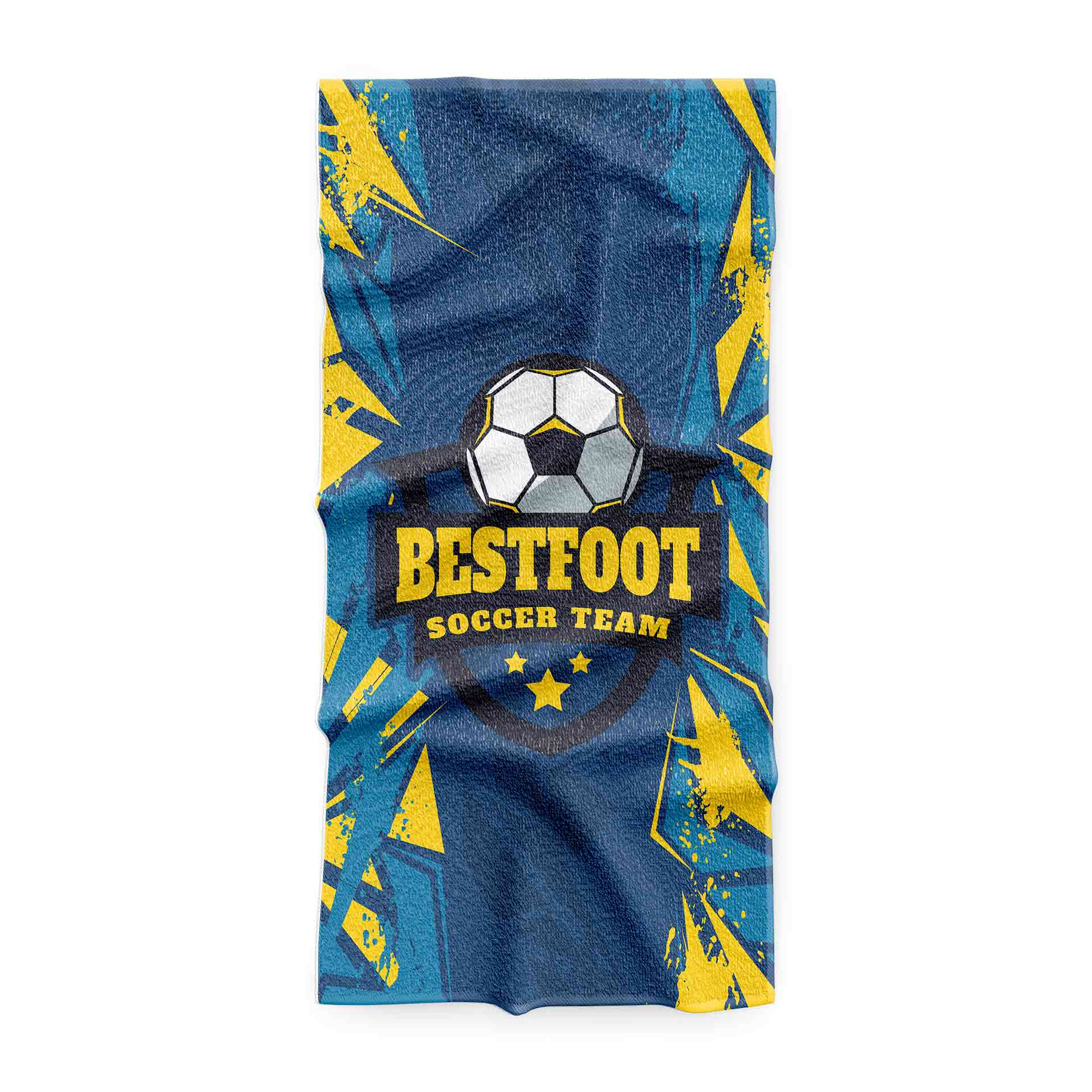 toalla personalizada azul-y-amarillo