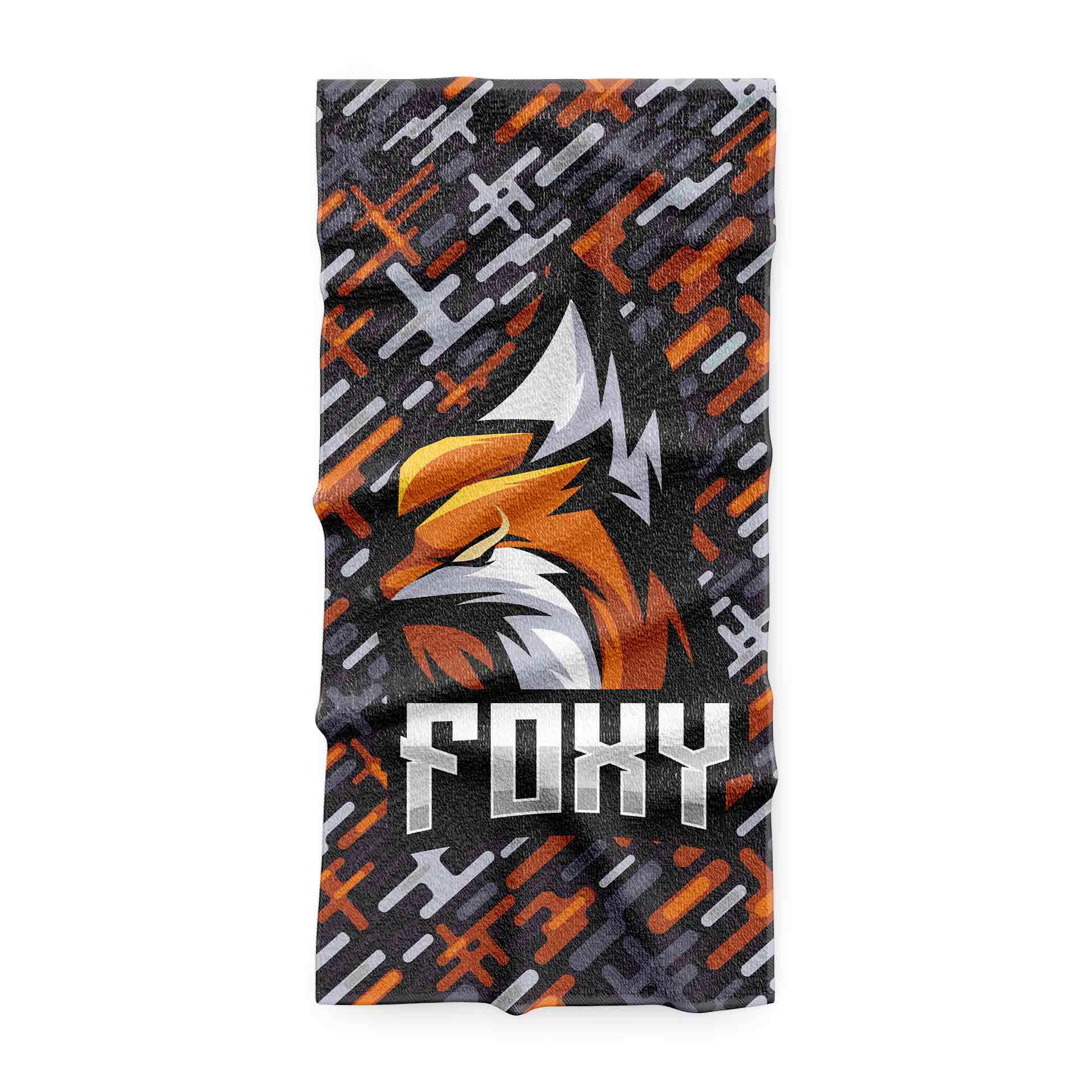 toalla personalizada naranja-y-negro
