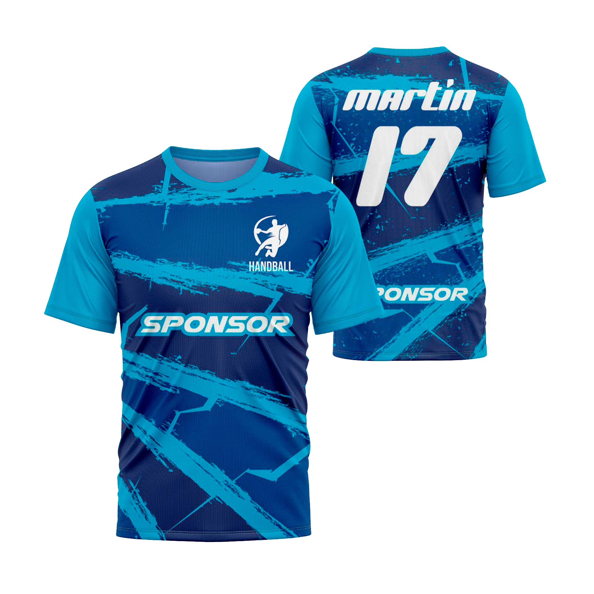 camiseta personalizada balonmano azul-con-diseño