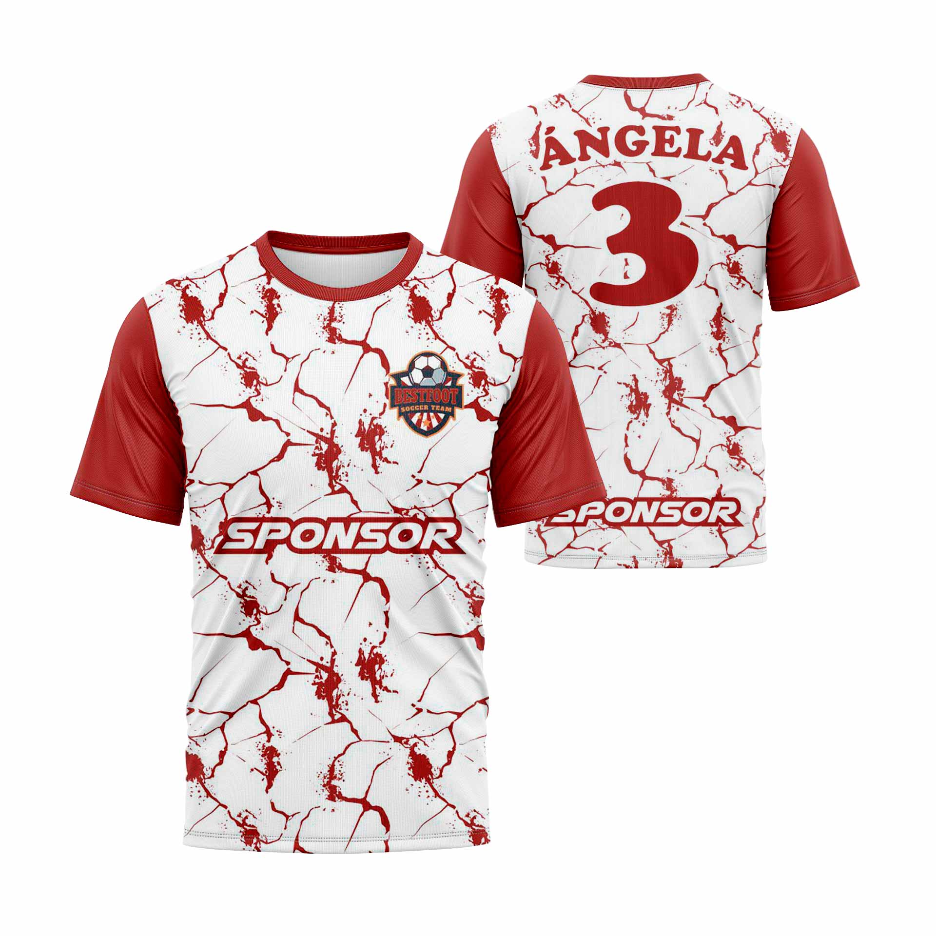 camiseta personalizada e-sport blanco-y-granate