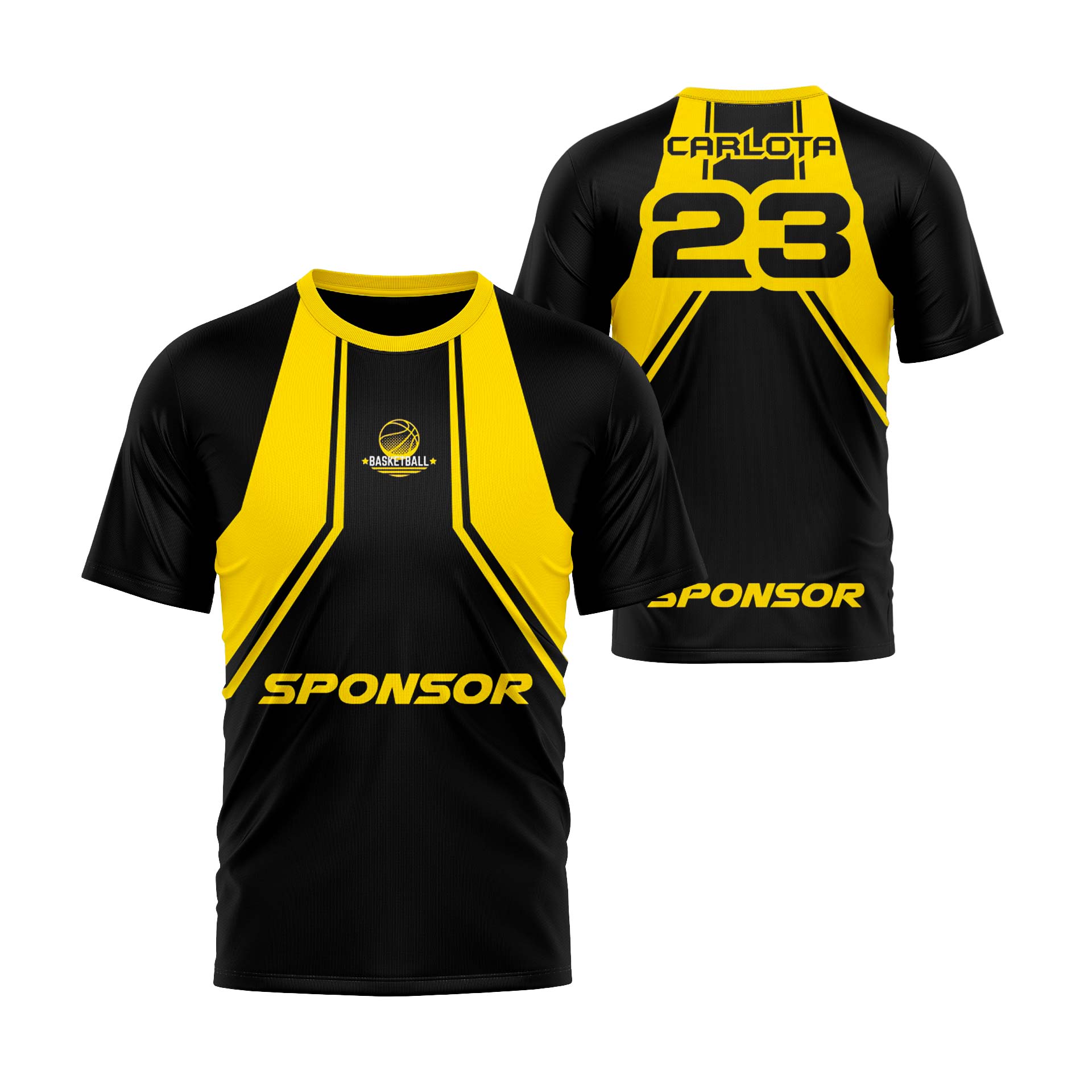 camiseta personalizada esport negro-y-amarillo