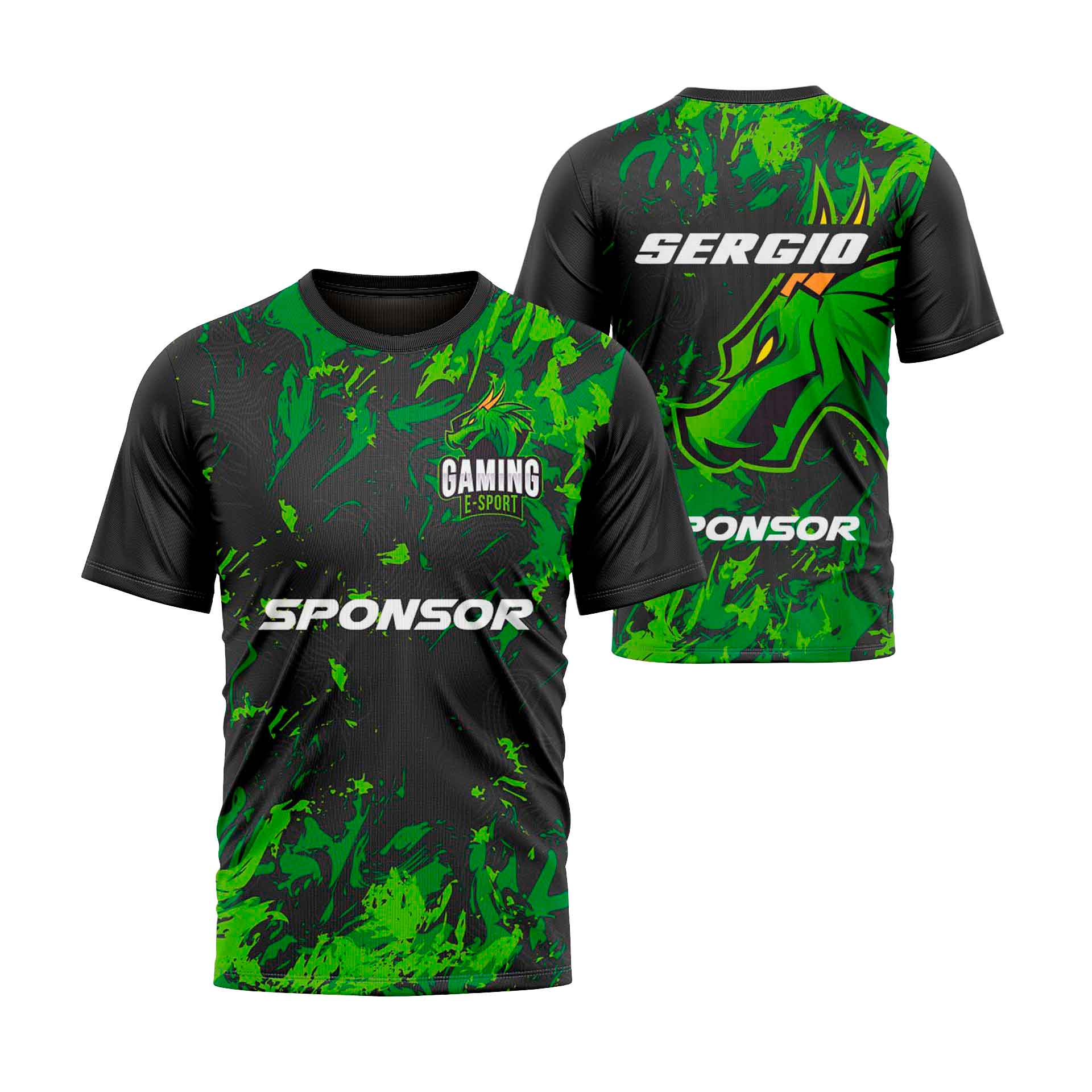camiseta personalizada gamingnegro-y-verde