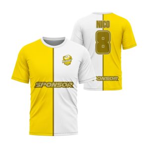 camiseta personalizada rugby amarillo-y-blanco