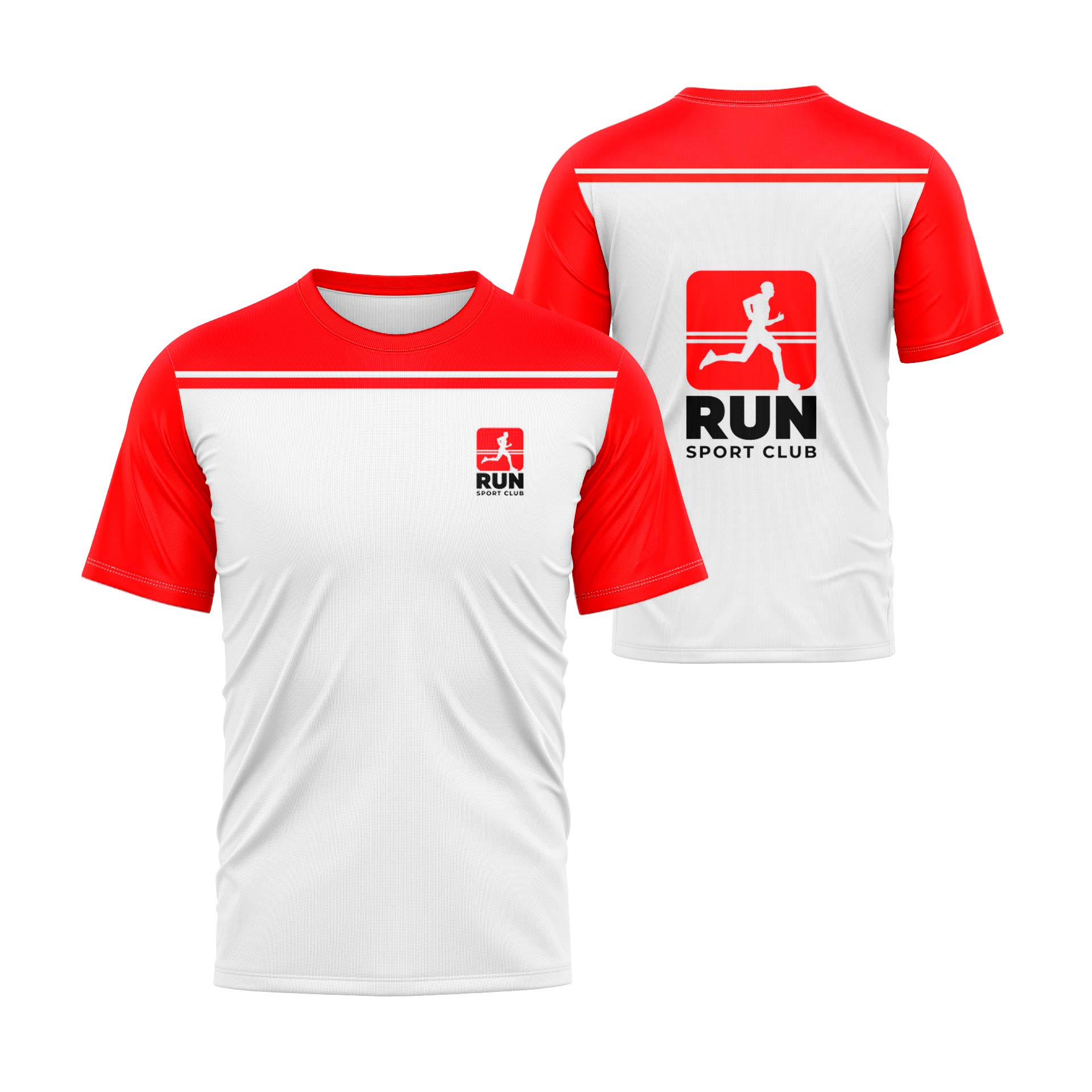 camiseta personalizada runing blanco-y-rojo+