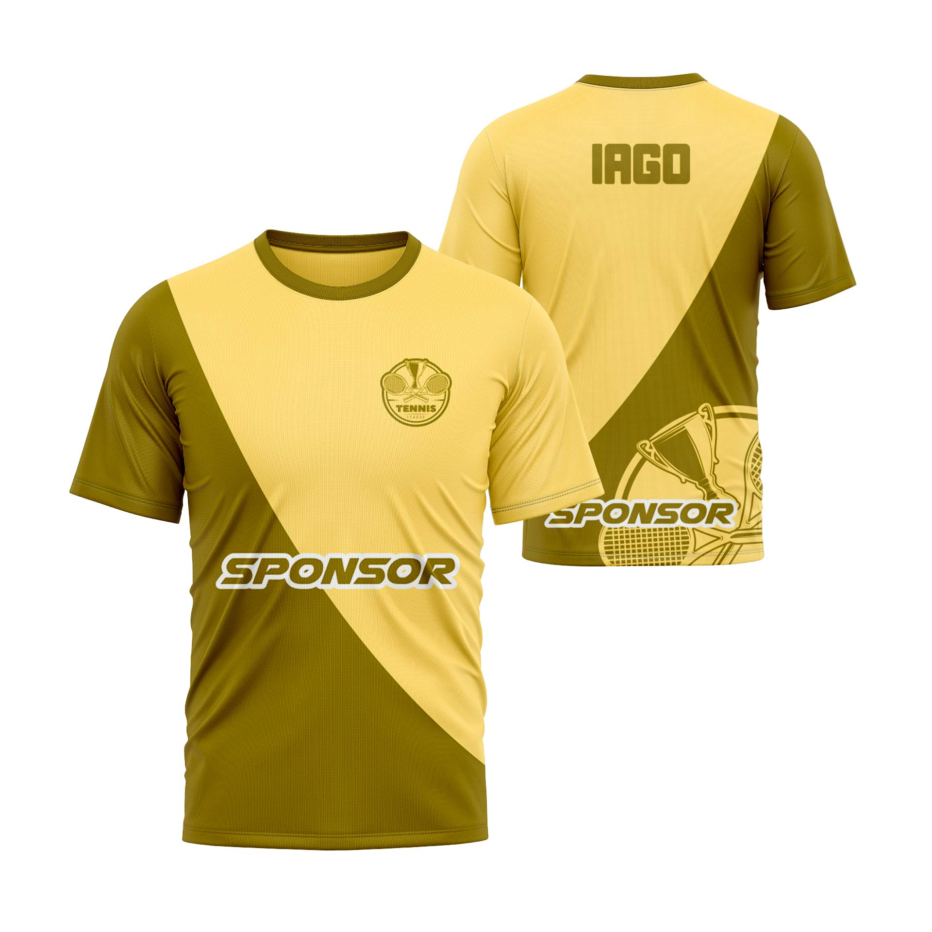 camiseta personalizada tenis amarillo-y-dorado