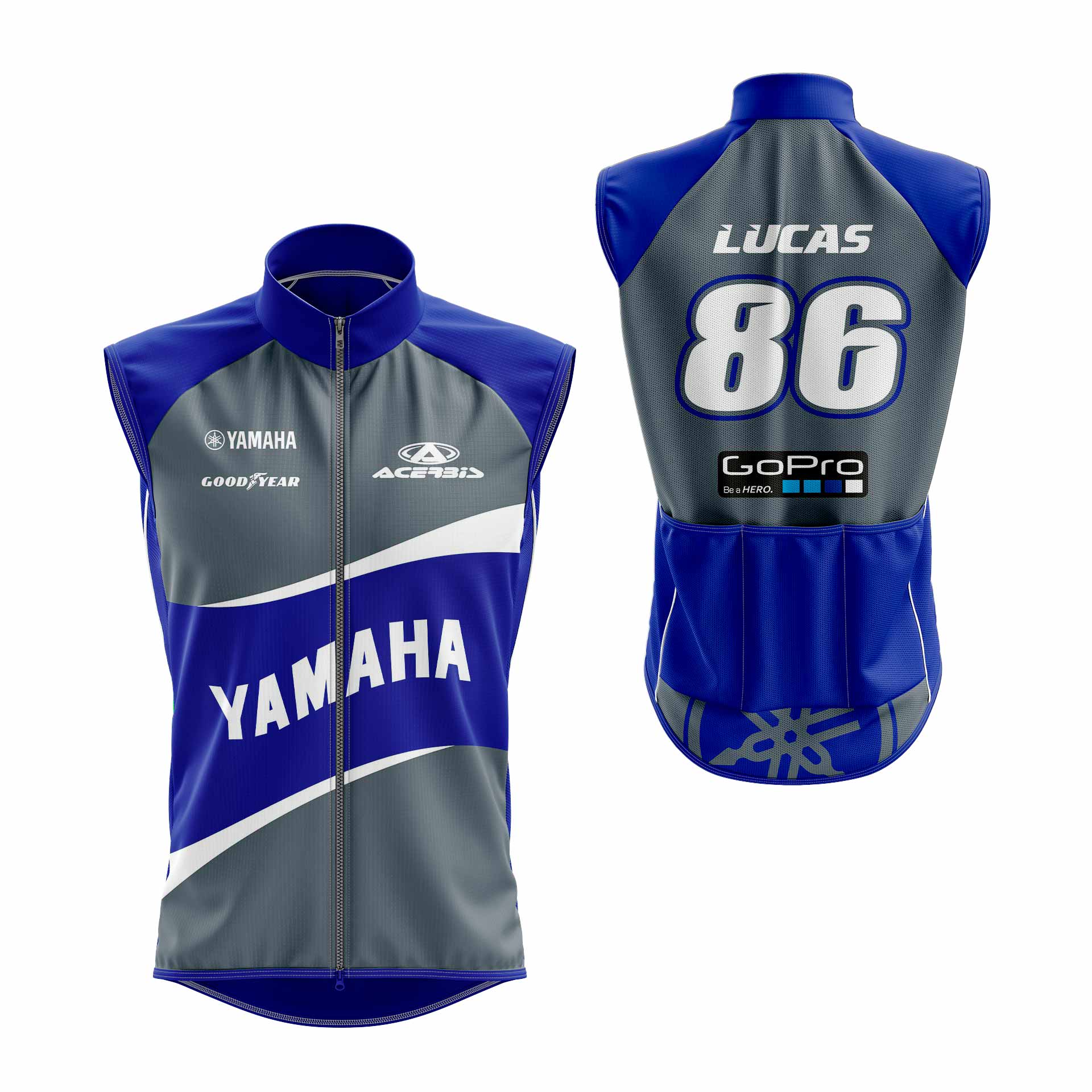 chaleco moto azul