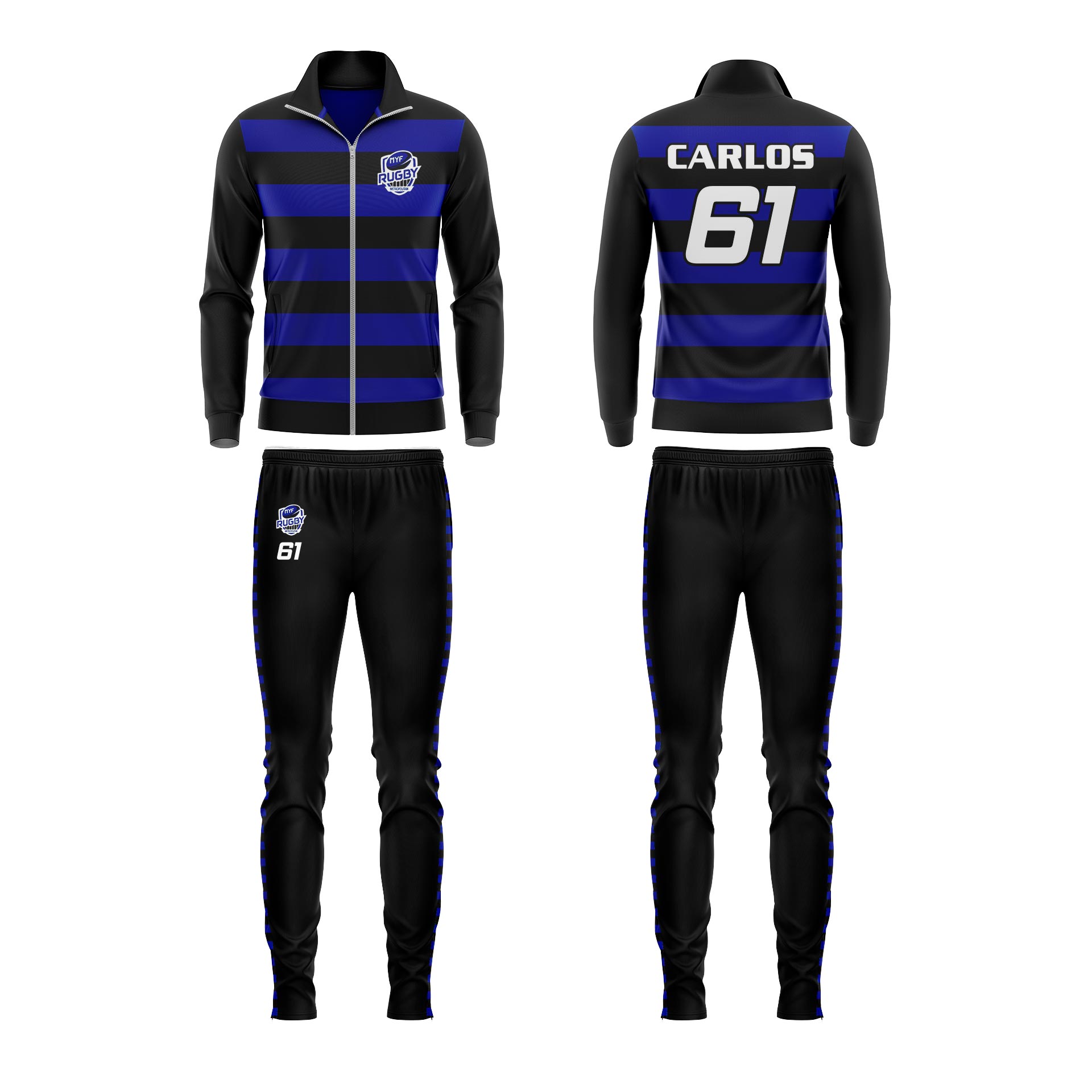 chandal personalizado azul-y-negro