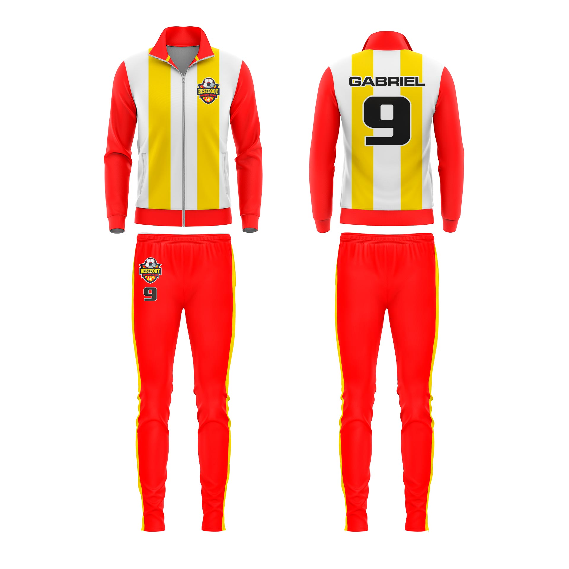 chandal personalizado rojo-y-amarillo