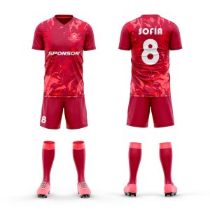 equipacion futbol personalizada varios-tonos-de-rojo-con-diseño
