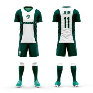 equipacion futbol personalizada verde y blanca