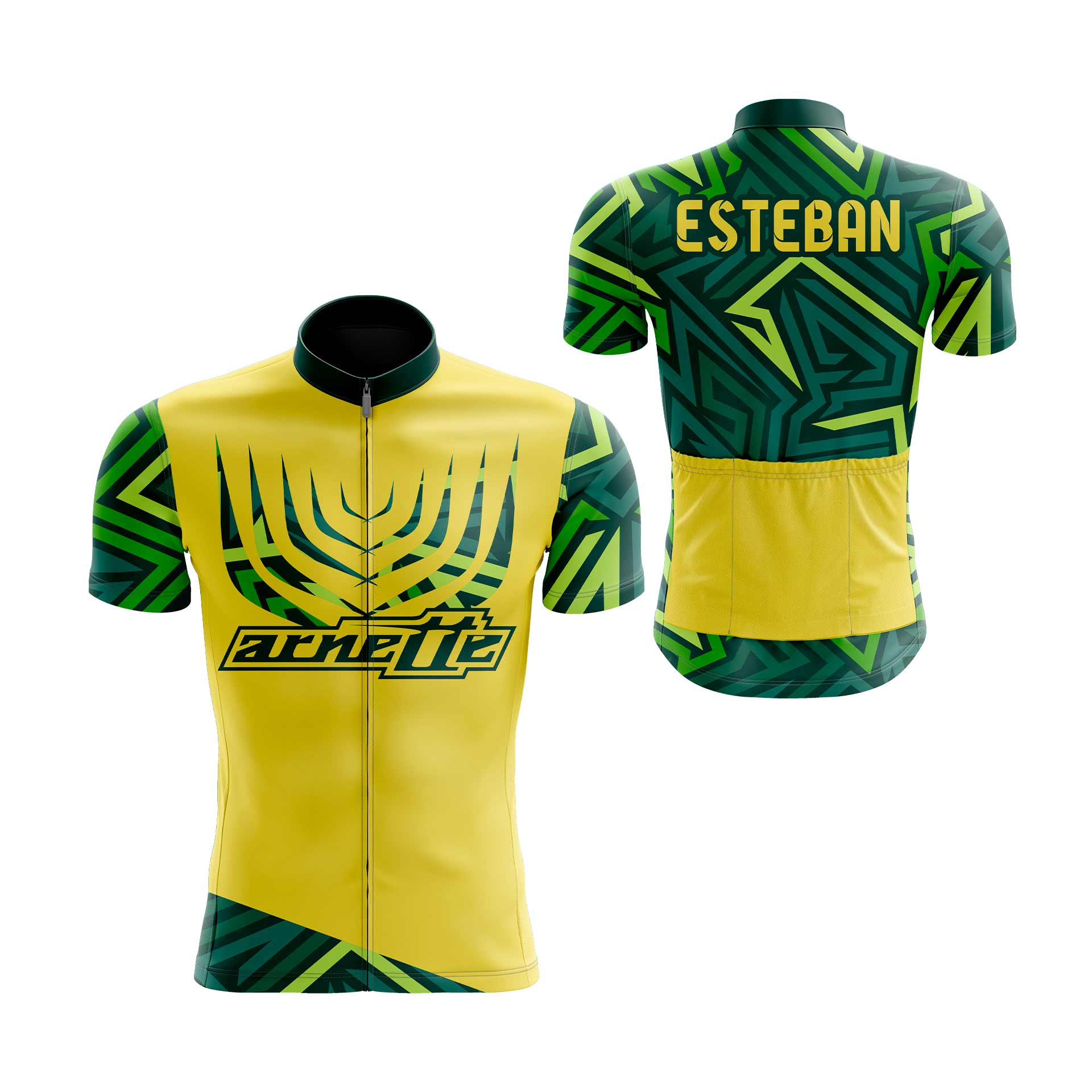 maillot ciclismo amarillo-verde