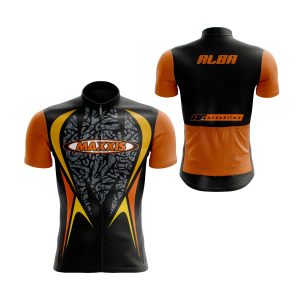 maillot ciclismo personalizado negro-naranja