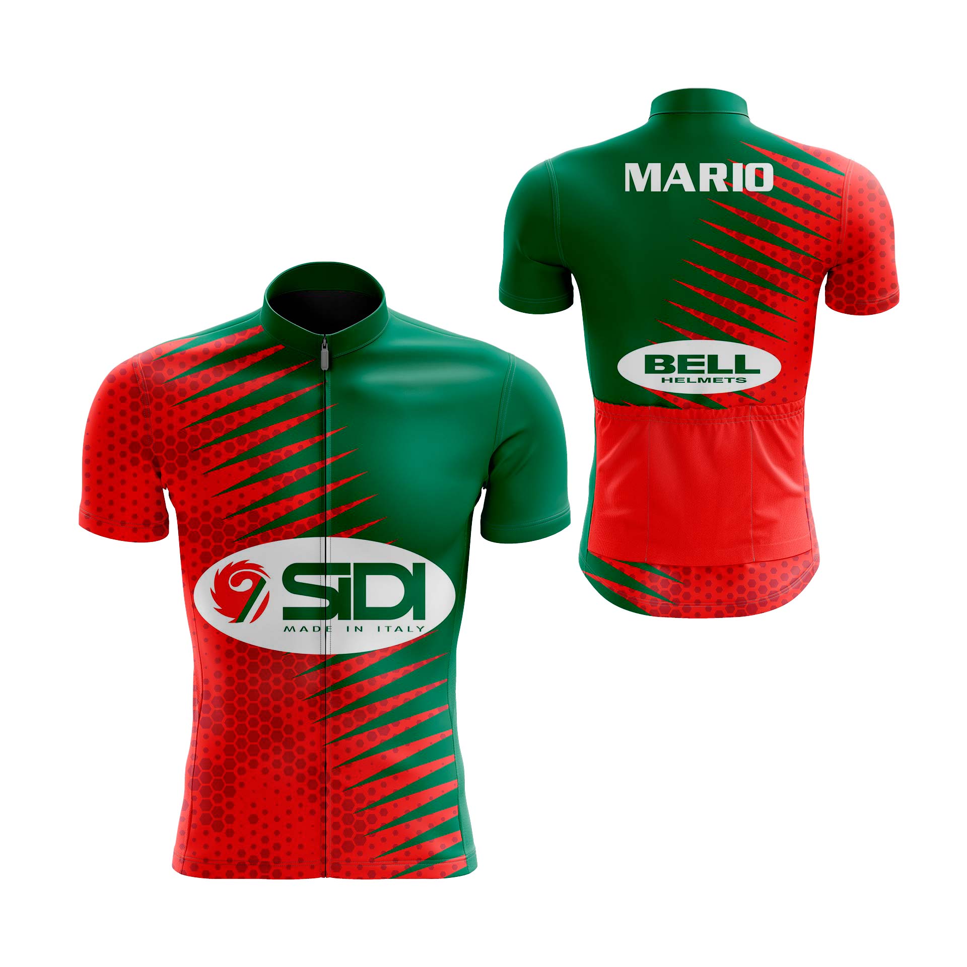 maillot ciclismo personalizado rojo-y-verde