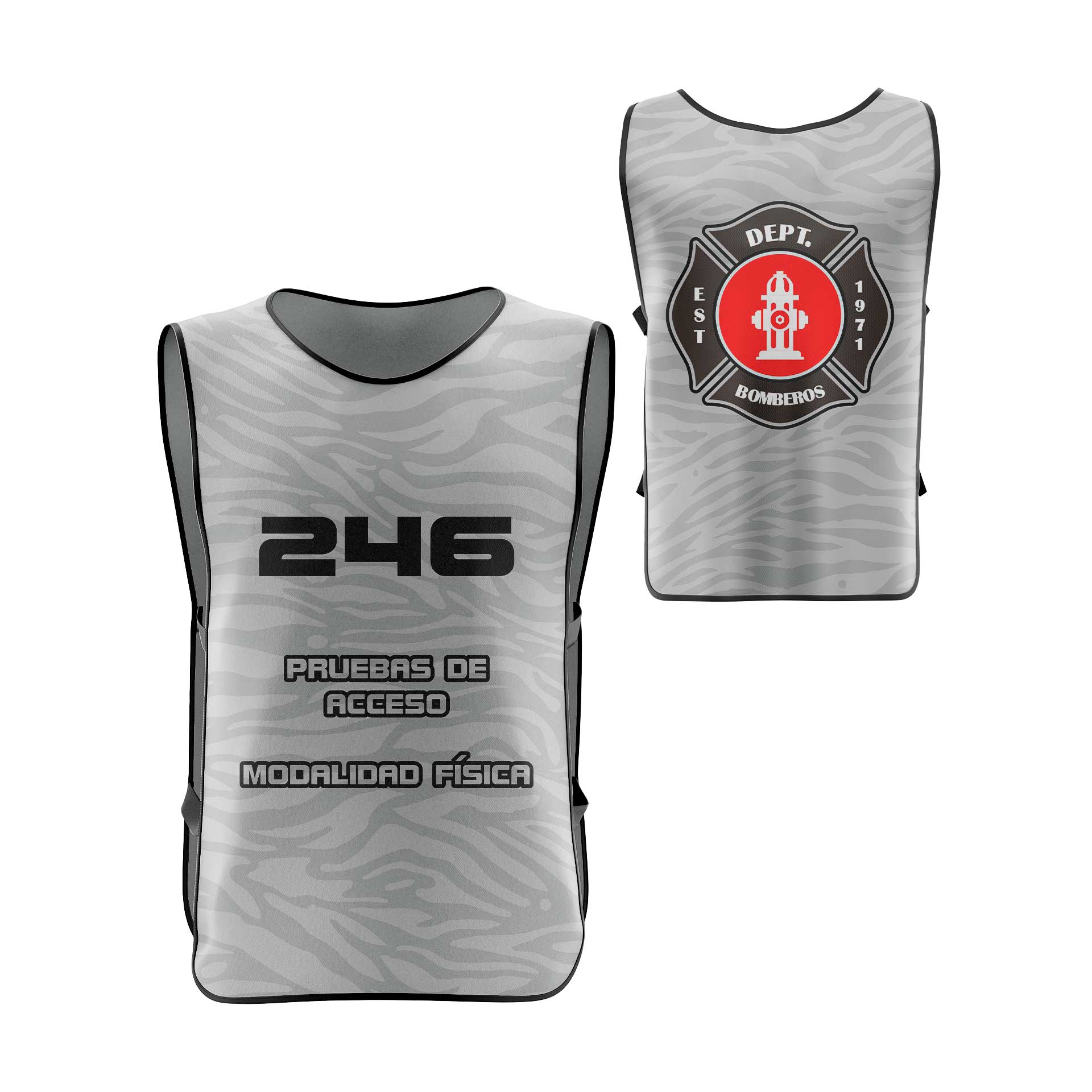 peto entrenamiento personalizado gris
