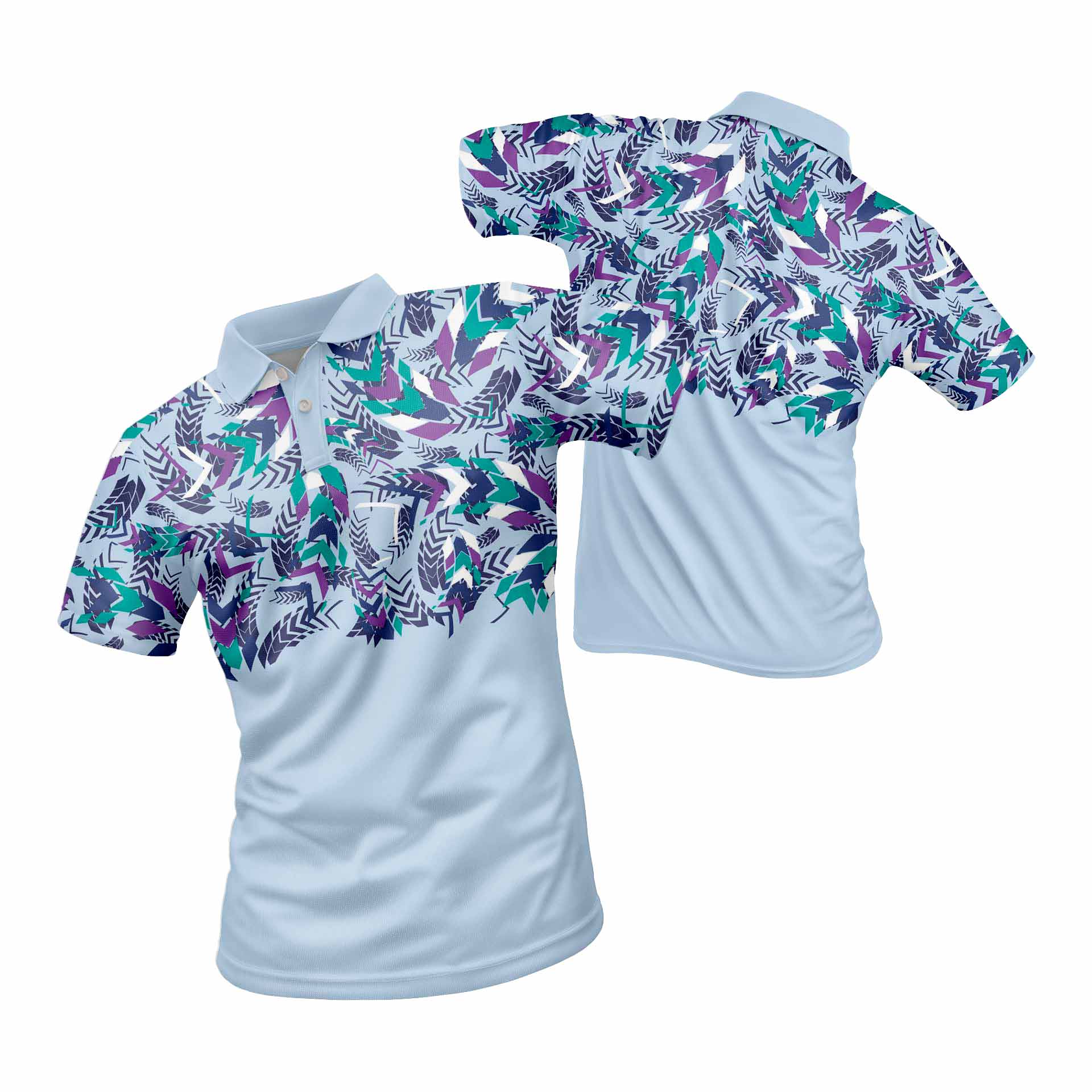 polo personalizado azul-celeste