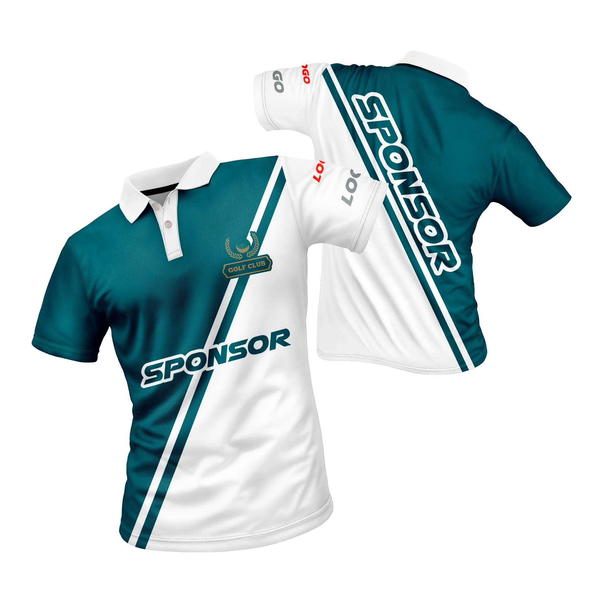 polo personalizado azul-y-blanco