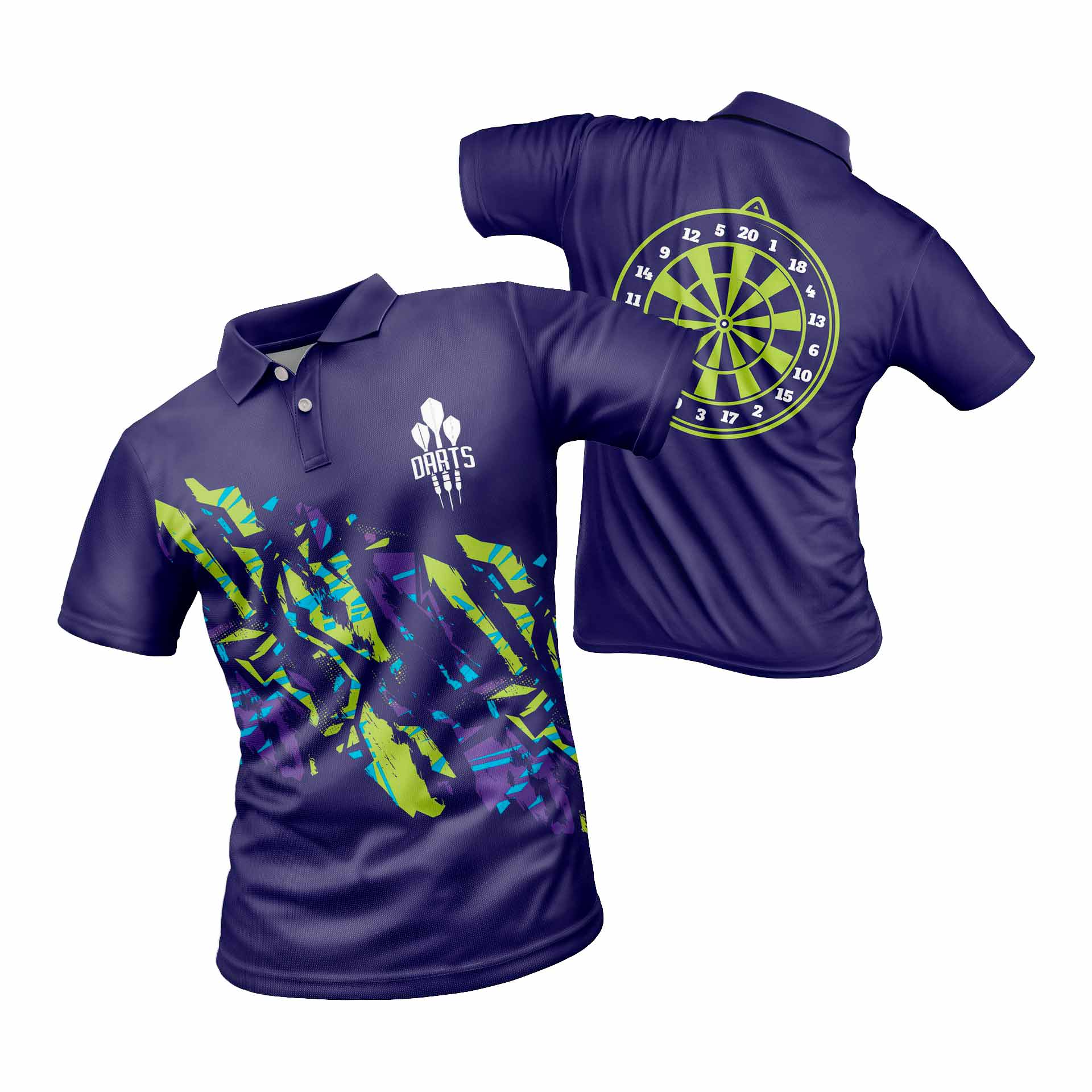 polo personalizado violeta-y-verde