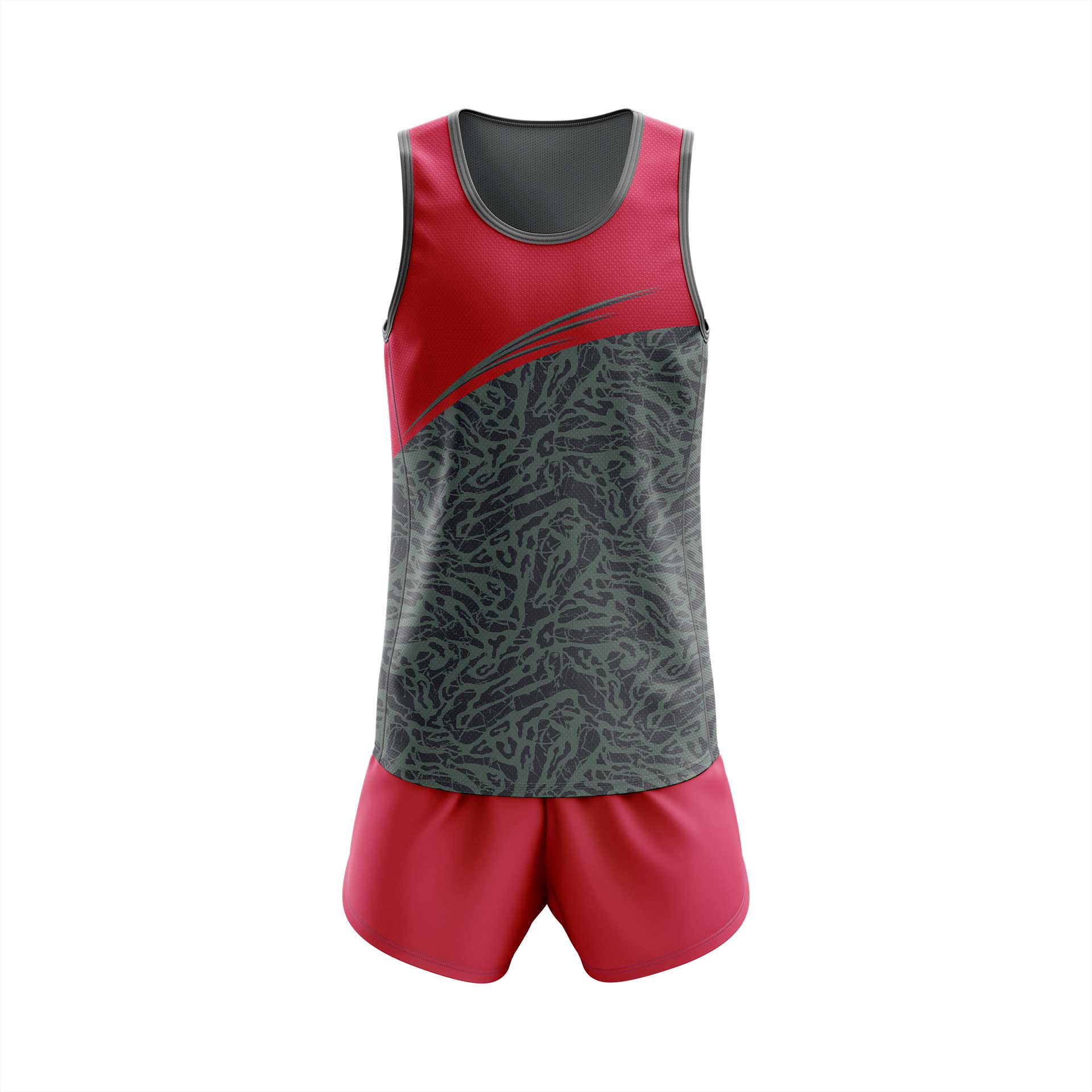 ropa de running rojo-y-gris